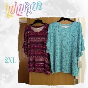 LuLaRoe 2 Top Bundle NWT 30"p2p 27" length